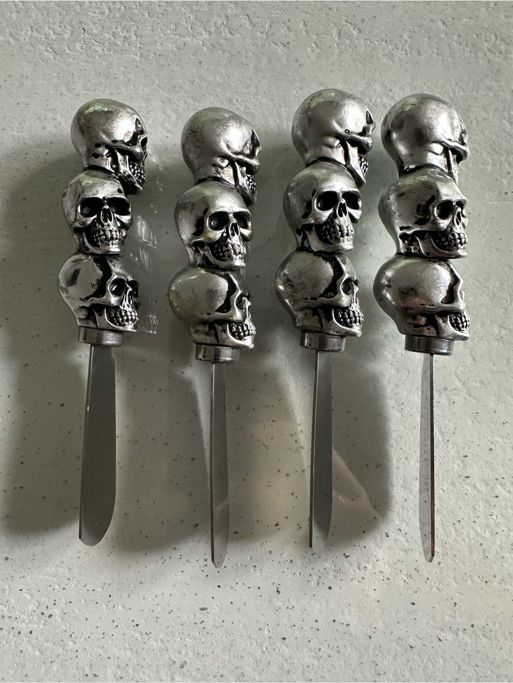 Boston Warehouse Skull Cheese Spreaders - Set of 4